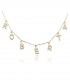 Collana Nome Lettere Pendenti in Oro Giallo 9kt e Zirconi