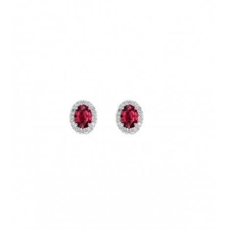 Orecchini Donna Lobo Rubino 0,25 ct Diamanti 0,09ct G SI Oro Bianco 9kt
