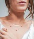 Collana Nome Oro Giallo 18kt con Piastrina Tonda Forata indossata