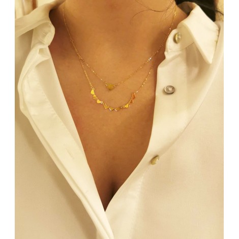 Collana Donna Raggi Cuori Oro giallo 9kt