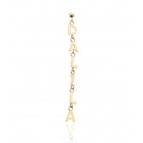 Orecchino Nome Oro Giallo 9kt Pendente