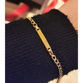 Bracciale Junior Raggi Catena Traversino Con Targhetta 9kt 15cm