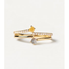 Anello PDPAOLA Juno Patio Gold Pietre Colorate AN01-644-12