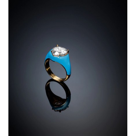 Anello Chiara Ferragni Bold Love Parade Edizione Limitata Smalto Azzurro J19AVI41012