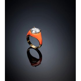 Anello Chiara Ferragni Bold Love Parade Edizione Limitata Smalto Arancione J19AVI42012