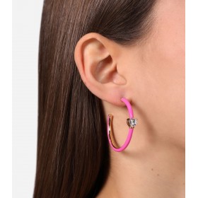 Orecchini Chiara Ferragni Love Parade Edizione Limitata Smalto Rosa 40mm J19AVI23