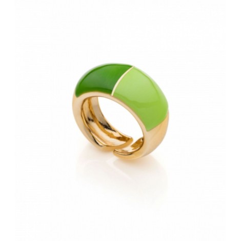 Unoaerre Anello Bronze Dorato Smalto Verde