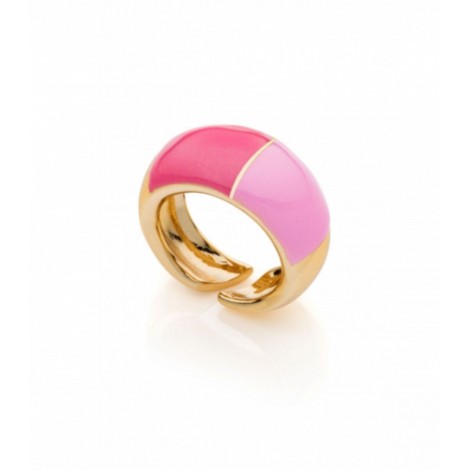 Unoaerre Anello Bronze Dorato Smalto Rosa