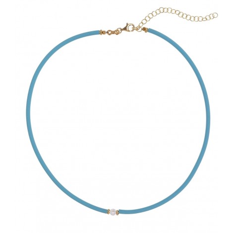 Collana Alisia Amity Dorata Caucciù Azzurra AL3264