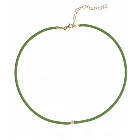 Collana Alisia Amity Dorata Caucciù Verde AL3264