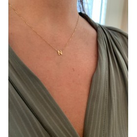 Collana Donna Raggi Lettera N Oro Giallo 9kt indossata