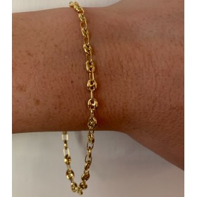 Bracciale Maglia Marina Oro Giallo 9kt indossata