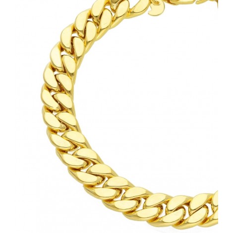 Bracciale Groumette Raggi Oro Giallo 9Kt 19cm dettagli