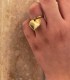 Anello Raggi Donna Cuore Pendente Oro Giallo 9kt indossato