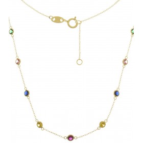 Collana Oro Giallo 9kt  Pietre Colorate 9GAG52773