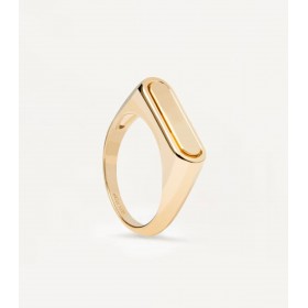 Anello PDPAOLA Ribbon Stamp Gold Argento AN01-625-12