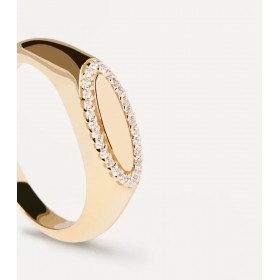 Anello PDPAOLA Lace Stamp Gold Argento AN01-629-12