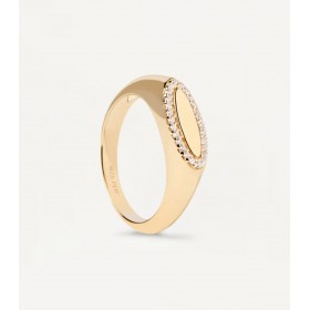 Anello PDPAOLA Lace Stamp Gold Argento AN01-629-12