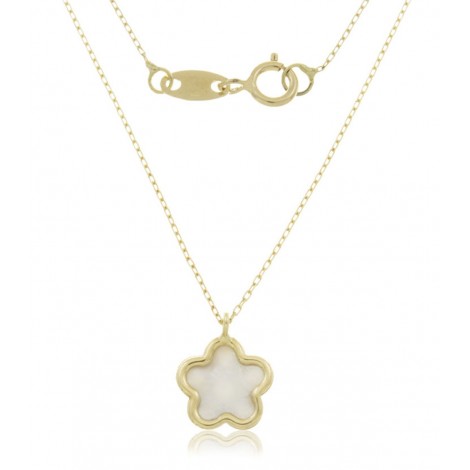 Collana Fiore Oro Giallo 9kt Madreperla 9GAG51576