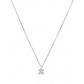 Collana Raggi Oro Bianco 18 kt Diamante 0,06