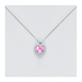 Collana Miluna Cuore Zaffiro Rosa 0,48 ct Diamanti 0.10 ct G SI CLD4459