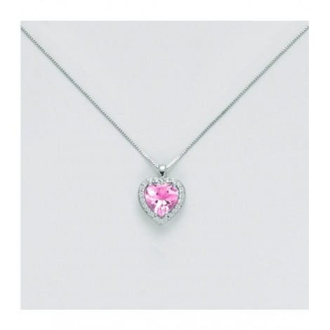 Collana Miluna Cuore Zaffiro Rosa 0,48 ct Diamanti 0.10 ct G SI CLD4459