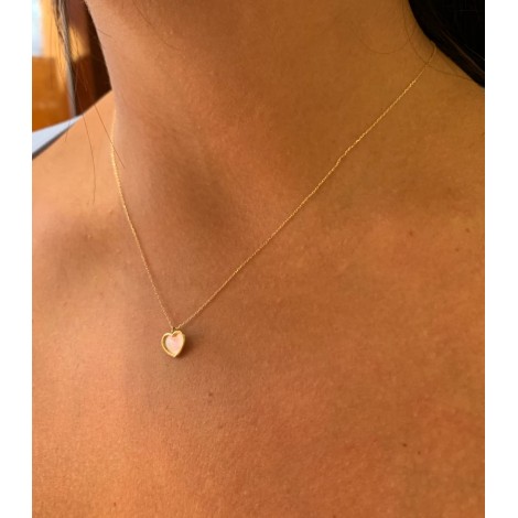 Collana Cuore Oro Giallo 9kt Madreperla 9GAG52800 indossata