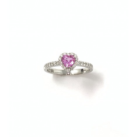 Anello Miluna Cuore Zaffiro Rosa 0,48 ct Diamanti 0.20 ct G SI LID3549