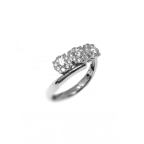 Anello Trilogy Davite & Delucchi Oro bianco 18kt Diamanti 0,33ct AA0306060S