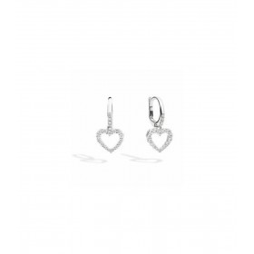 Orecchini ReCarlo Anniversary Cuore Filo Oro Bianco 18 Kt Diamante 0,51 ct F VS  E01BO009/050