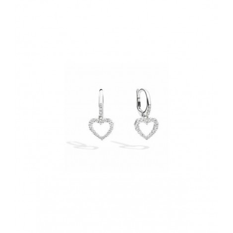 Orecchini ReCarlo Anniversary Cuore Filo Oro Bianco 18 Kt Diamante 0,51 ct F VS  E01BO009/050