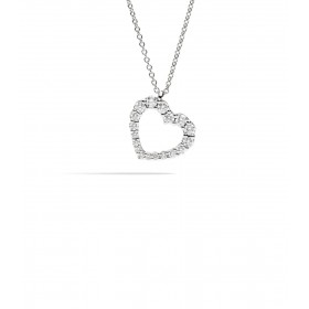 Collana ReCarlo Anniversary Cuore Filo Oro Bianco 18 Kt Diamante 0,23 ct F VS  P01CU009/022