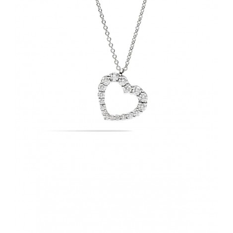 Collana ReCarlo Anniversary Cuore Filo Oro Bianco 18 Kt Diamante 0,23 ct F VS  P01CU009/022