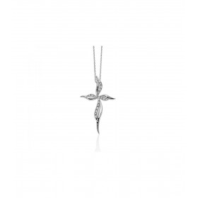 Collana Miluna Oro Bianco 9kt Croce Sei Diamanti 0,024ct CLD4426X