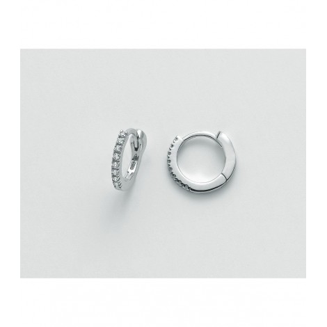 Orecchini Miluna Cerchio Oro Bianco 18 Kt Diamanti 0,08 ct G SI ERD2346-008G7