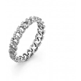 Anello Cesare Paciotti Argento Zirconi Bianchi 4UAN4918W