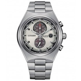 Orologio Citizen Crono SuperTitanio 7090 Silver Bianco Marrone CA7090-87A