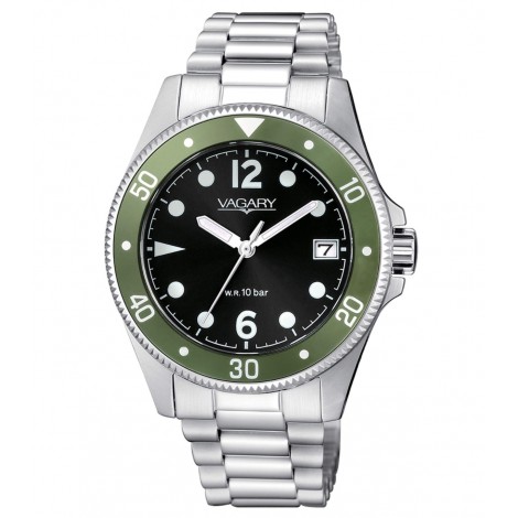 Orologio Solo Tempo Vagary By Citizen Aqua39 Verde Nero VD5-210-53