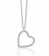 Collana Miluna Collezione Diamantissima Argento 5 Diamanti 0,035 G SI Cuore Medio  CLD4469