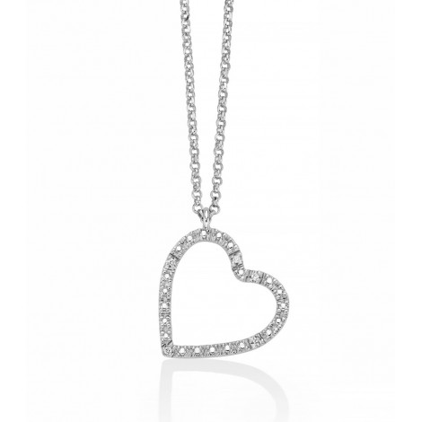 Collana Miluna Collezione Diamantissima Argento 5 Diamanti 0,035 G SI Cuore Medio  CLD4469