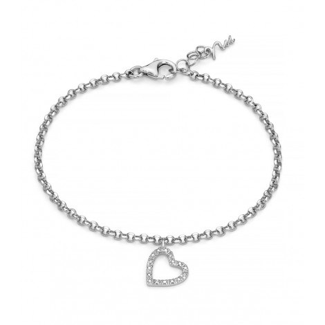 Bracciale Miluna Collezione Diamantissima Argento 4 Diamanti 0,02 G SI Cuore BRD950