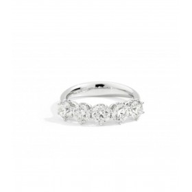 Anello Re Carlo Collezione Anniversary Oro Bianco 18kt Diamanti 0,35 Kt F VS R01MZ014/035