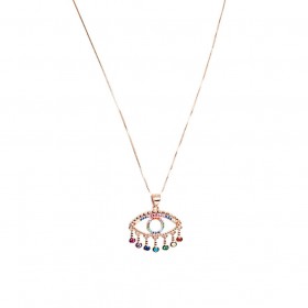Collana Donna Raggi in Argento 925 Rosato Occhio di Allah