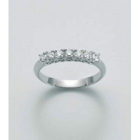Anello Miluna Oro Bianco 18kt Sette Diamanti 0,42 ct G SI