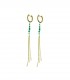 Orecchini Donna Raggi Pendenti in Oro Giallo 18kt, Smeraldi 1,32ct e Diamanti 0,09ct