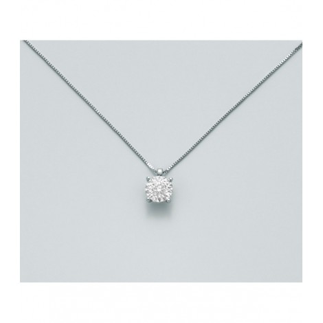 Collana Miluna Oro Bianco 9kt Diamante 0,01 ct G SI