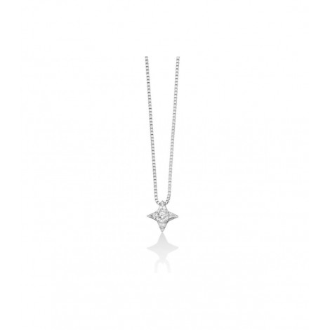 Collana Punto Luce Miluna Oro Bianco 9kt Diamante 0,011 e Quattro Diamanti 0,12 ct CLD4023-011G7X