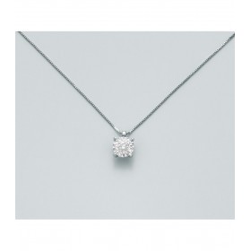 Collana Miluna Oro Bianco 9kt Diamante 0,03  ct G SI