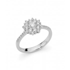 Anello Miluna Oro Bianco 18Kt Diamanti 0,44 + 0,23 ct G SI