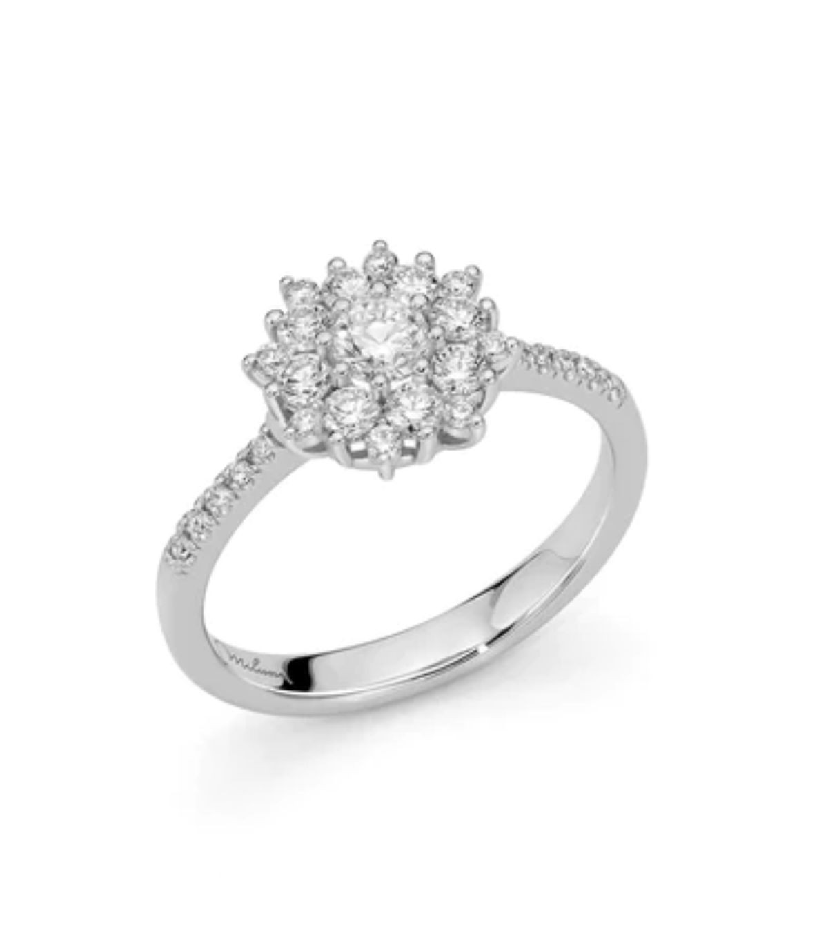 Anello Miluna Oro Bianco 18Kt Diamanti 0 44 0 23 ct G SI MiRaggi